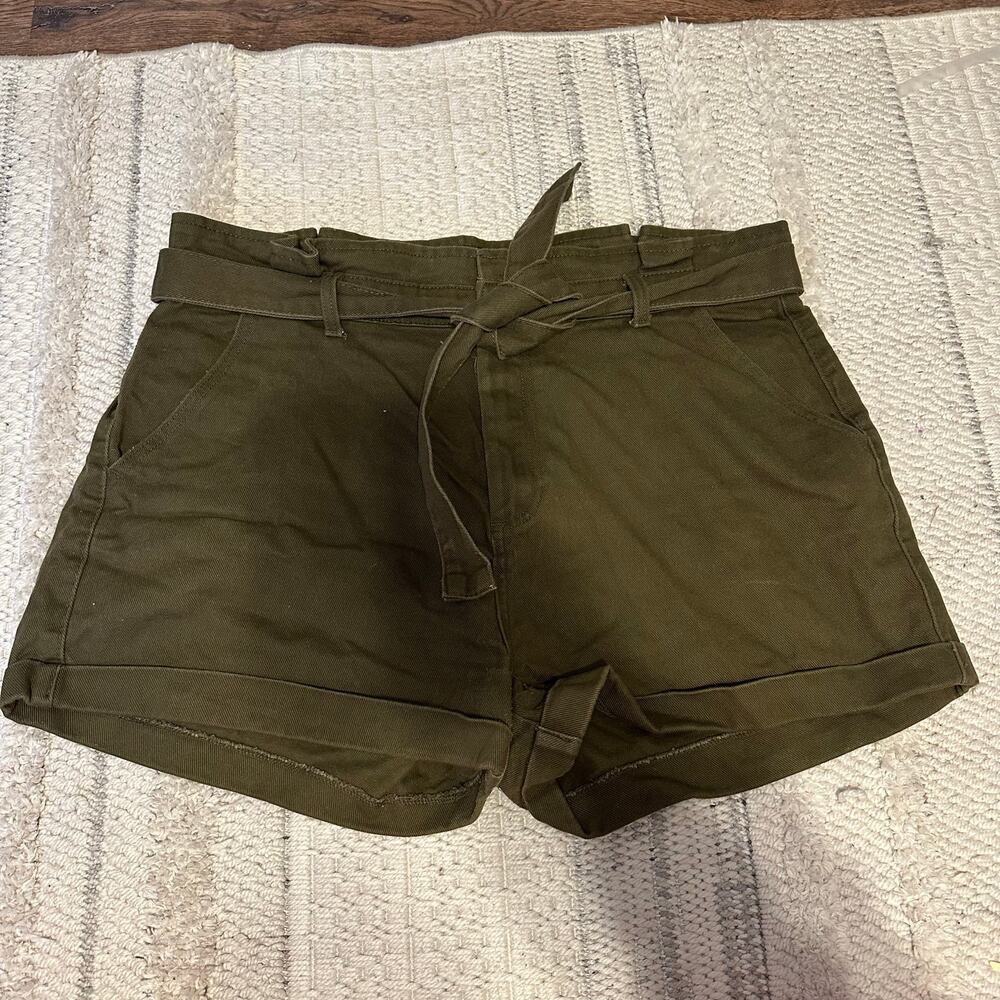 DENIM CO. Women's Belted Shorts Size 16 In Green